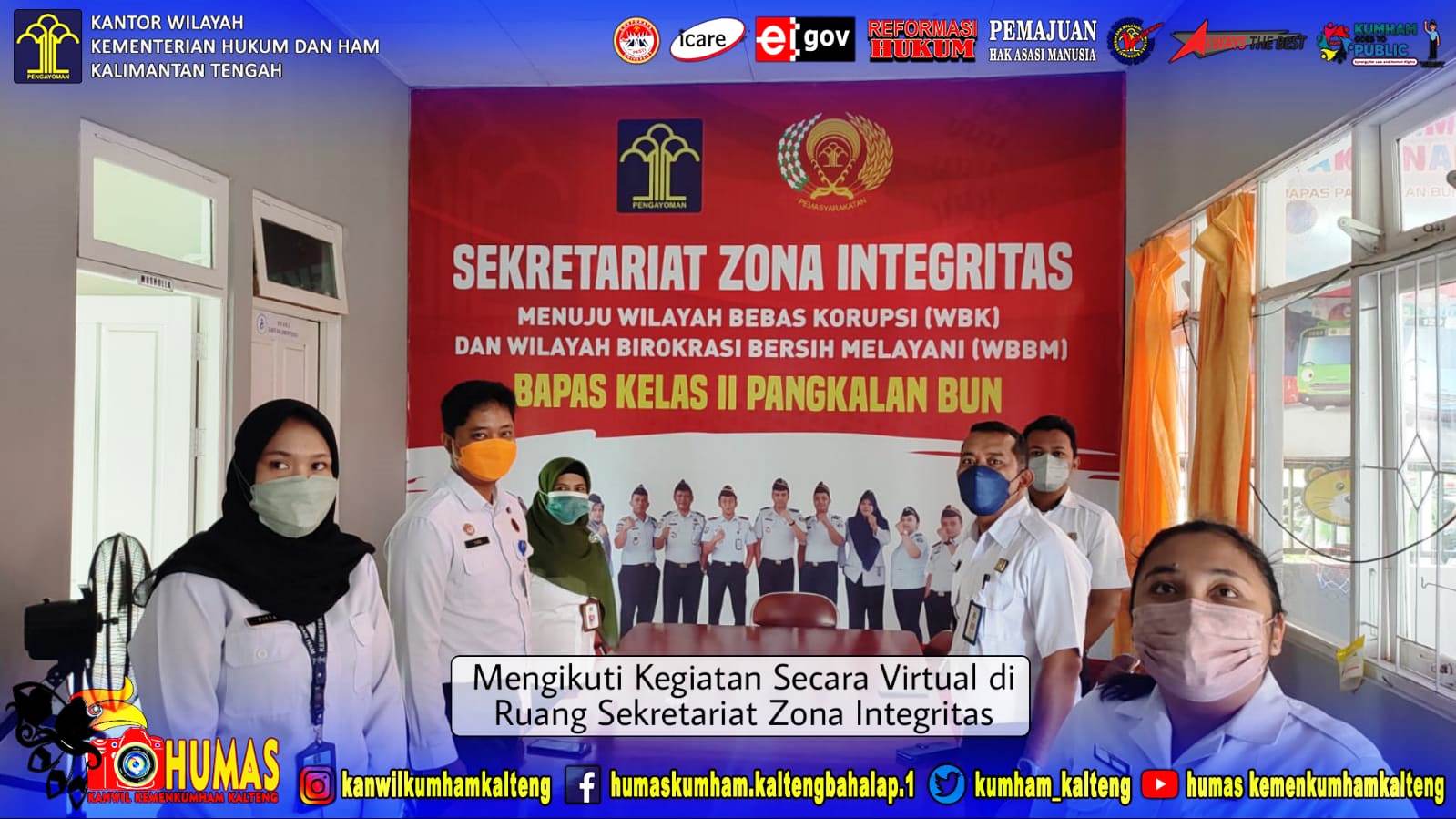 Jajaran Bapas Pangkalan Bun Ikuti Pelantikan Pimti Pratama Kanwil Banten Secara Virtual