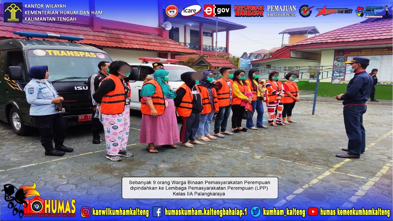 WBP Perempuan Lapas Sampit Dipindahkan ke LPP Palangka Raya