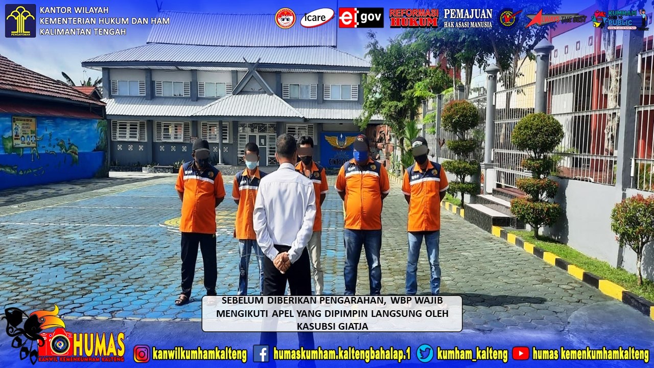 Pengarahan Kasubsi Giatja Lapas Pangkalan Bun kepada WBP Asimilasi Kerja Luar