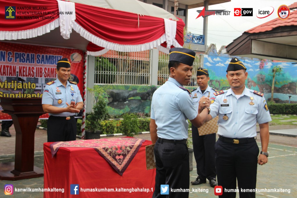 Kakanwil Kemenkumham Kalteng Hadiri Sertijab dan Pisah Sambut Kalapas Sampit serta Penyerahan Piagam Penghargaan
