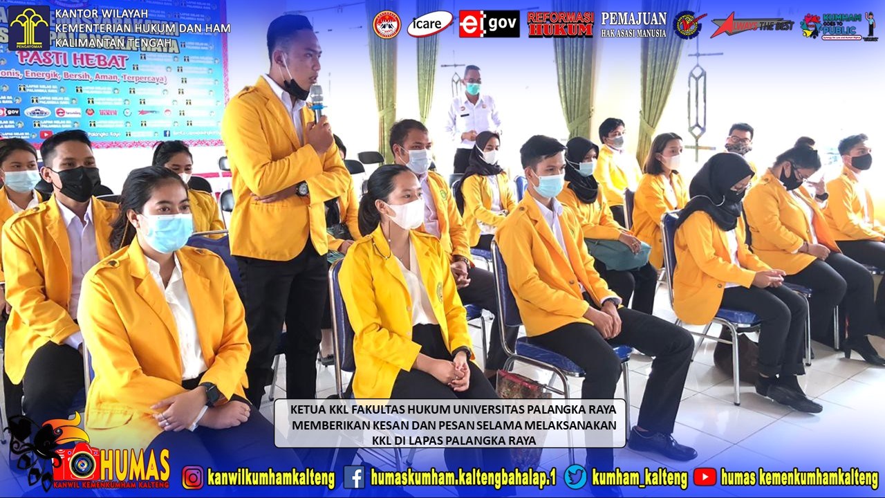 Lapas Palangka Raya Gelar Acara Pelepasan Mahasiswa KKL Fakultas Hukum Universitas Palangka Raya Tahun 2021