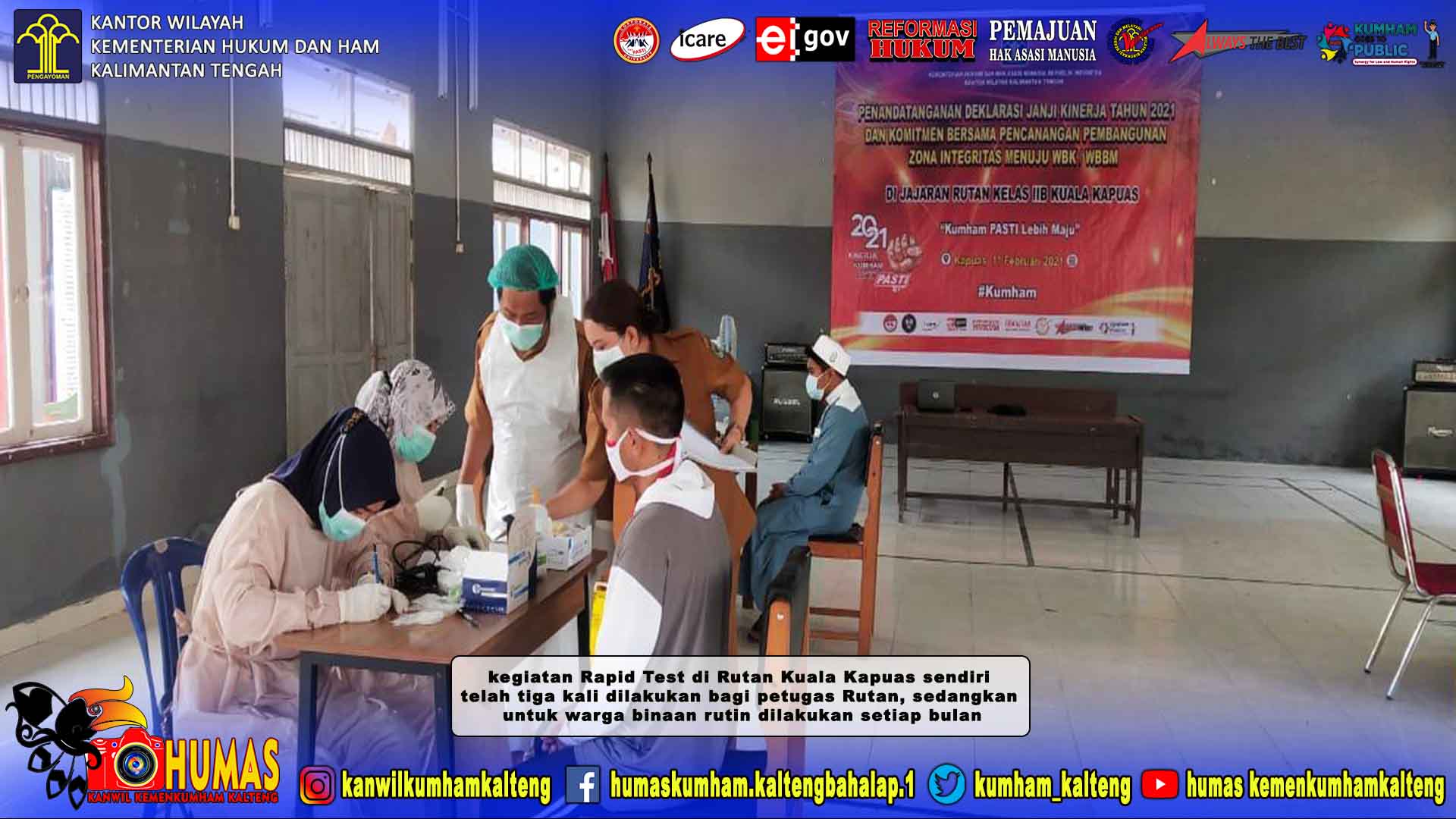 Rapid Test Antibodi Massal di Rutan Kuala Kapuas