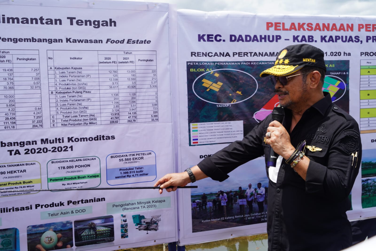 Wagub Edy Pratowo Dampingi Mentan Tinjau Lokasi Pertanaman Food Estate di Desa Bentuk Jaya A5 Dadahup Kapuas