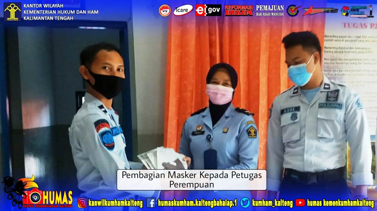 Cegah Penyebaran Covid-19, Petugas Rutan Kelas IIB Tamiang Layang Terima Masker