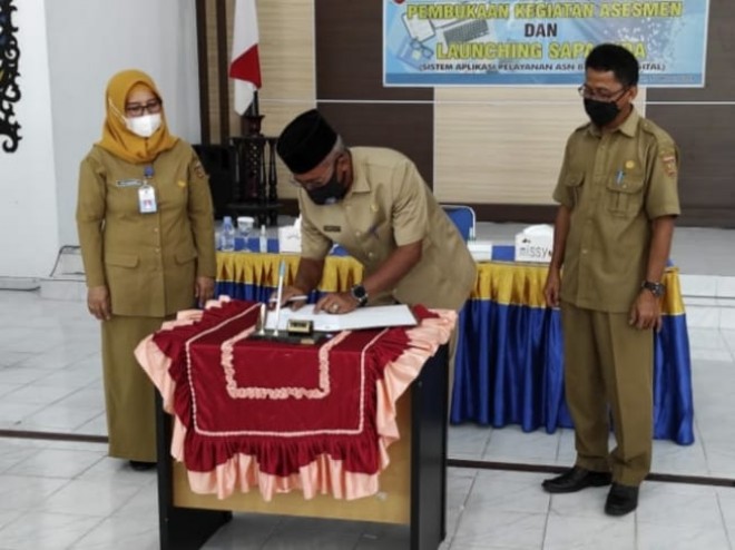 Sekda Kobar Buka Kegiatan Asesmen Pejabat Struktural dan Peluncuran Aplikasi SAPA SIDA
