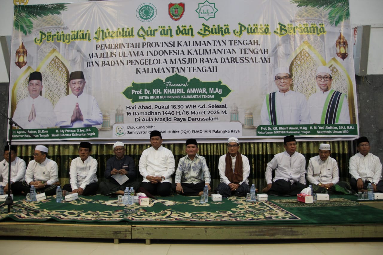 Gubernur dan Wagub Kalteng Hadiri Peringatan Nuzulul Qur`an 1446 H di Masjid Raya Darussalam
