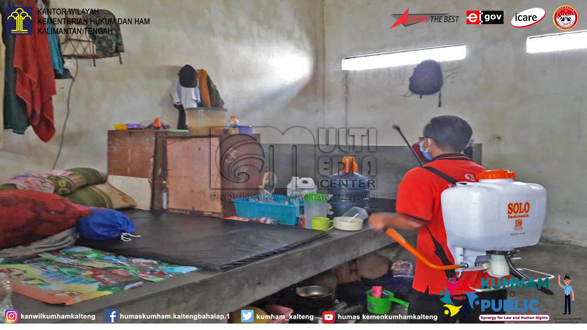 Hindari Covid-19, Lapas Palangka Raya Kembali Lakukan Penyemprotan Disinfektan