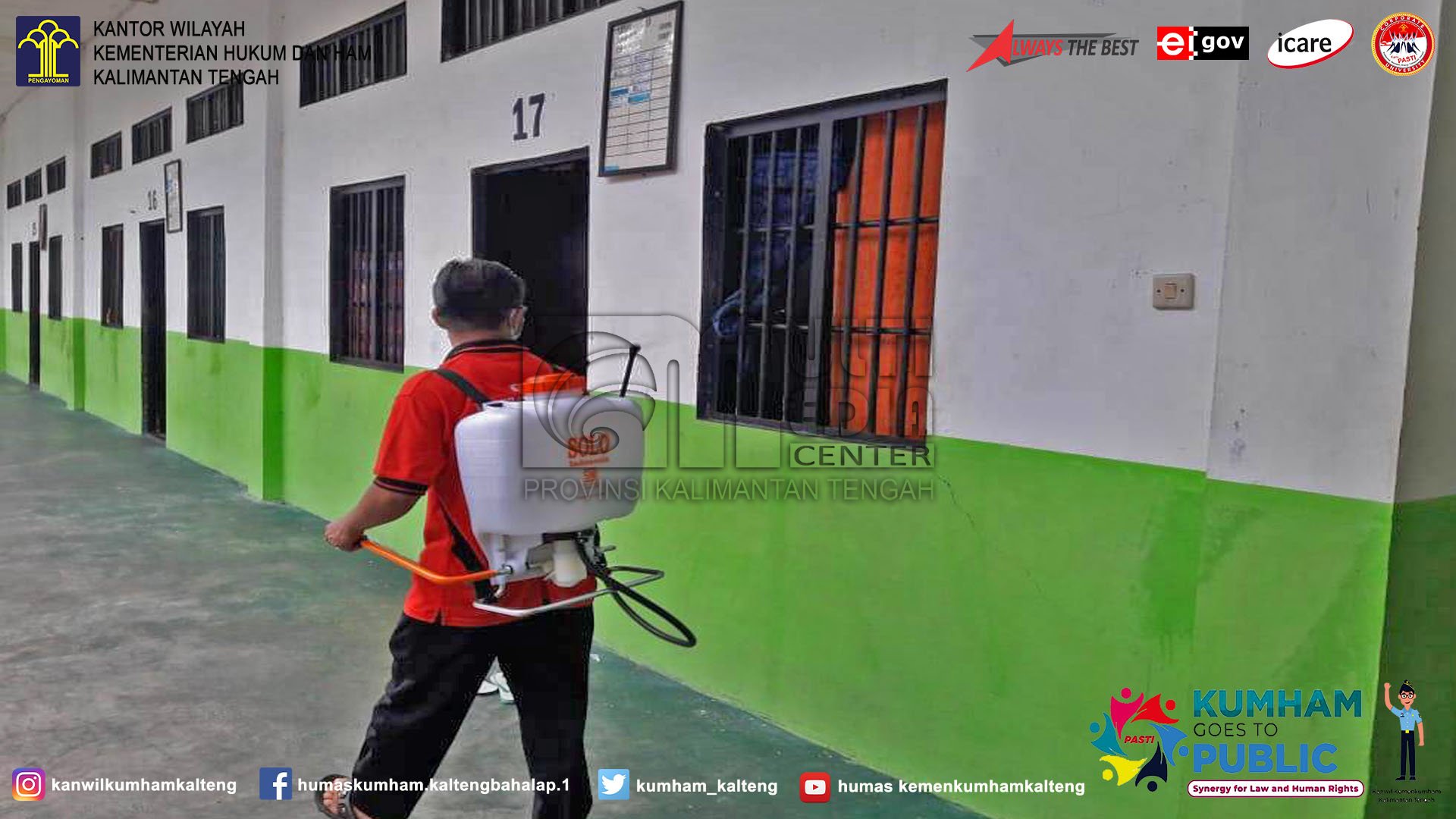 Hindari Covid-19, Lapas Palangka Raya Kembali Lakukan Penyemprotan Disinfektan