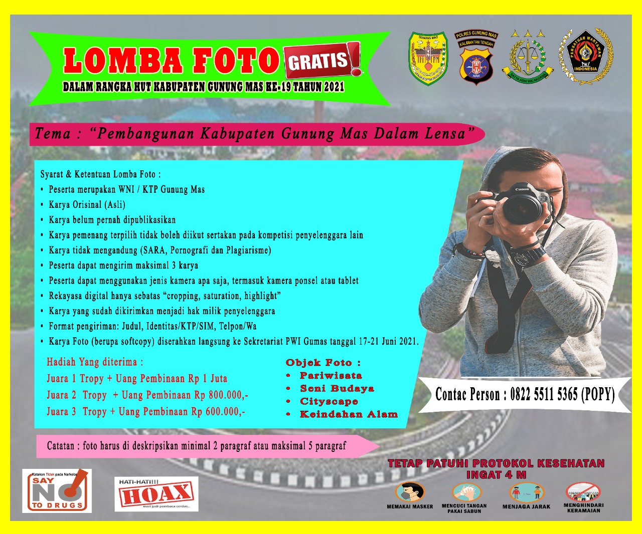  Meriah HUT Gunung Mas Ke-19, PWI Gumas Adakan Pengenalan Jurnalistik dan Lomba Foto