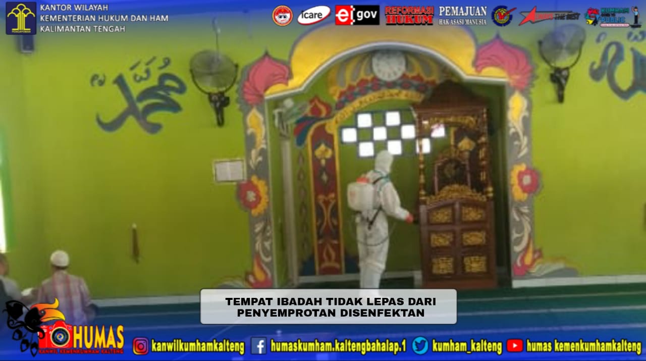 Tekan Penyebaran Covid-19, Lapas Narkotika Kasongan Lakukan Penyemprotan Disinfektan