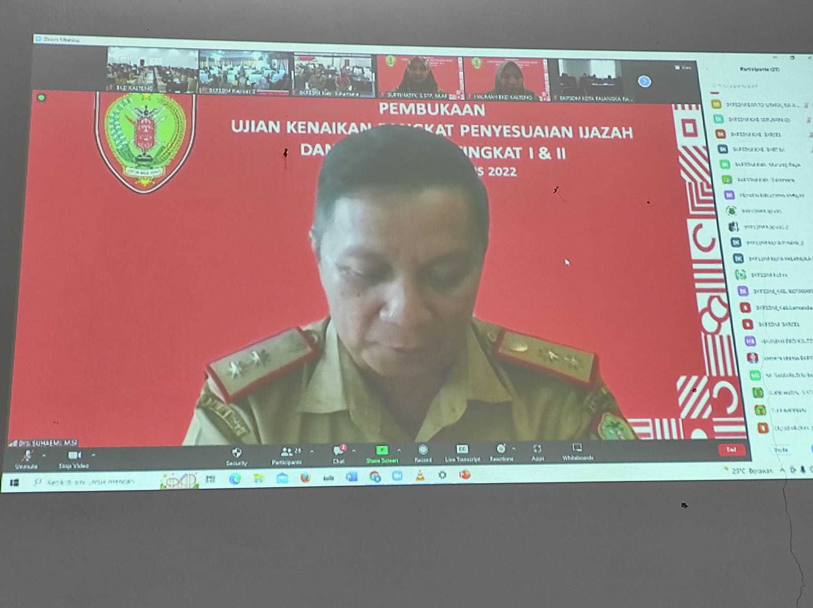 Pemprov. Kalteng Gelar Ujian Kenaikan Pangkat Penyesuaian Ijazah dan Ujian Dinas Tingkat I Dan II