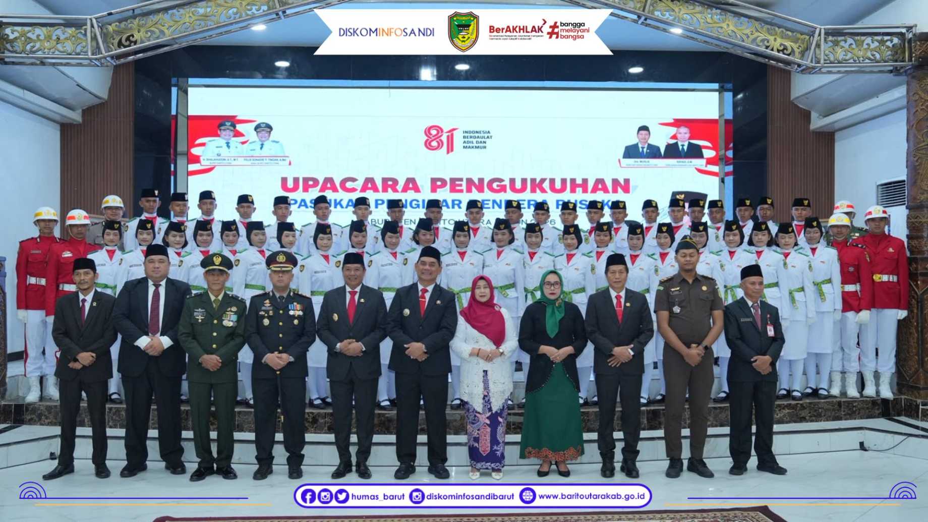 Jelang HUT ke-81 RI, Pemkab Barito Utara Gelar Pengukuhan Paskibraka 2026