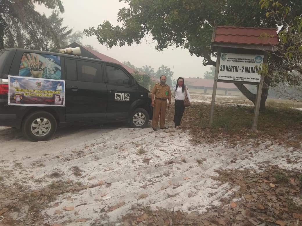 Siaran Keliling Diskominfo Kalteng Lakukan Penyebaran Informasi dan Himbauan Agar Tidak Membakar Hutan dan Lahan