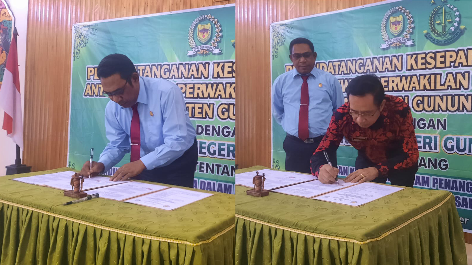 Kajari Gumas dan Ketua DPRD Gumas Teken MoU Di Bidang Hukum
