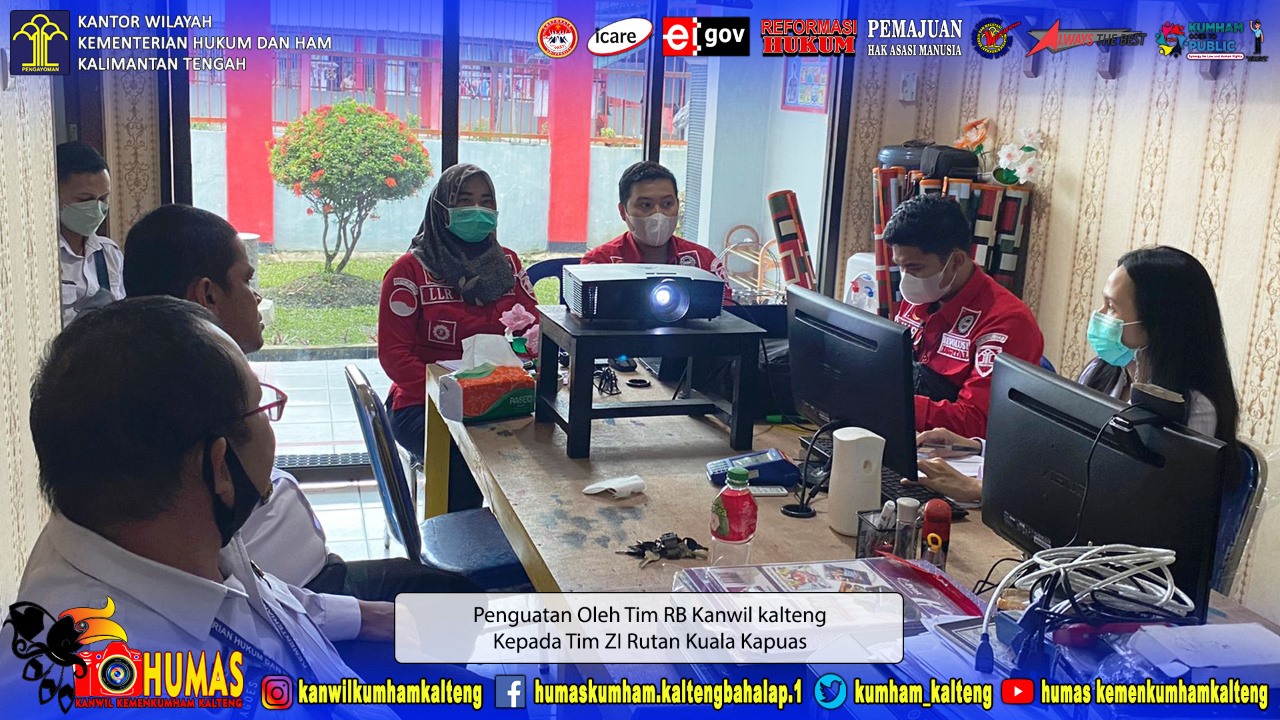 Rutan Kuala Kapuas Terima Penguatan WBK WBBM oleh Tim Humas dan RB Kanwil Kemenkumham Kalteng