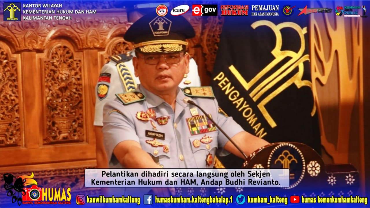 Kalapas Sukamara Bersama Kasubsi Kamtib Ikuti Pelantikan Pimti Pratama Kanwil Banten