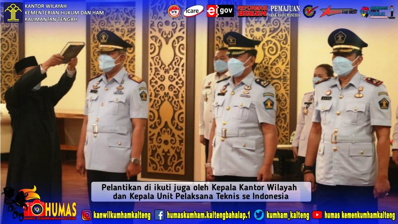Kalapas Sukamara Bersama Kasubsi Kamtib Ikuti Pelantikan Pimti Pratama Kanwil Banten