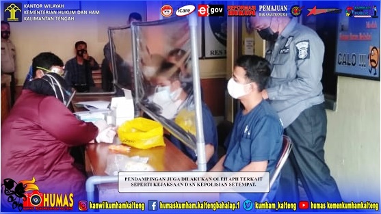 Tim Kesehatan Lapas Sampit Dampingi Rapid Test Terhadap Tahanan Baru