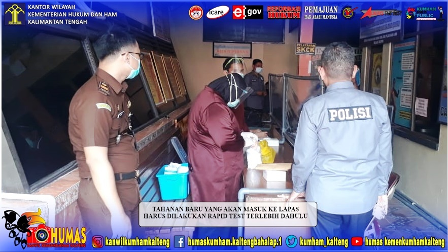 Tim Kesehatan Lapas Sampit Dampingi Rapid Test Terhadap Tahanan Baru