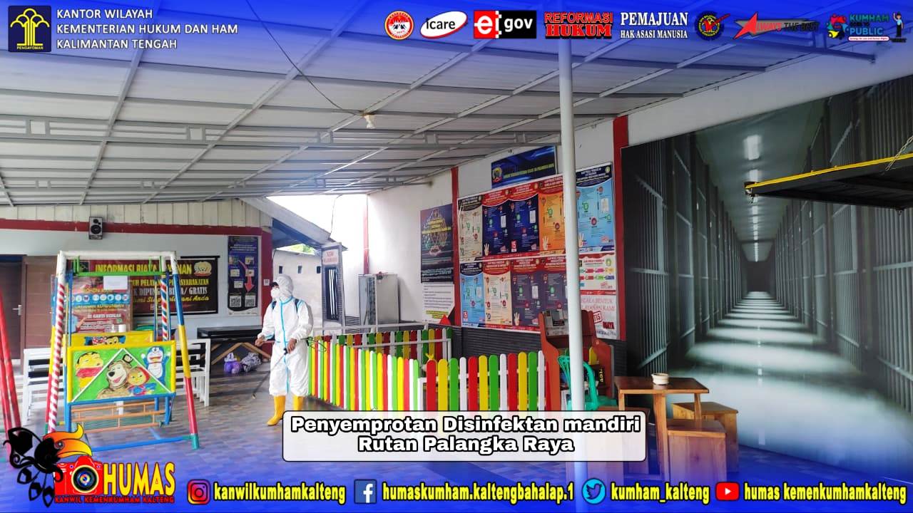 Rutan Palangka Raya Laksanakan Penyemprotan Disinfektan Mandiri