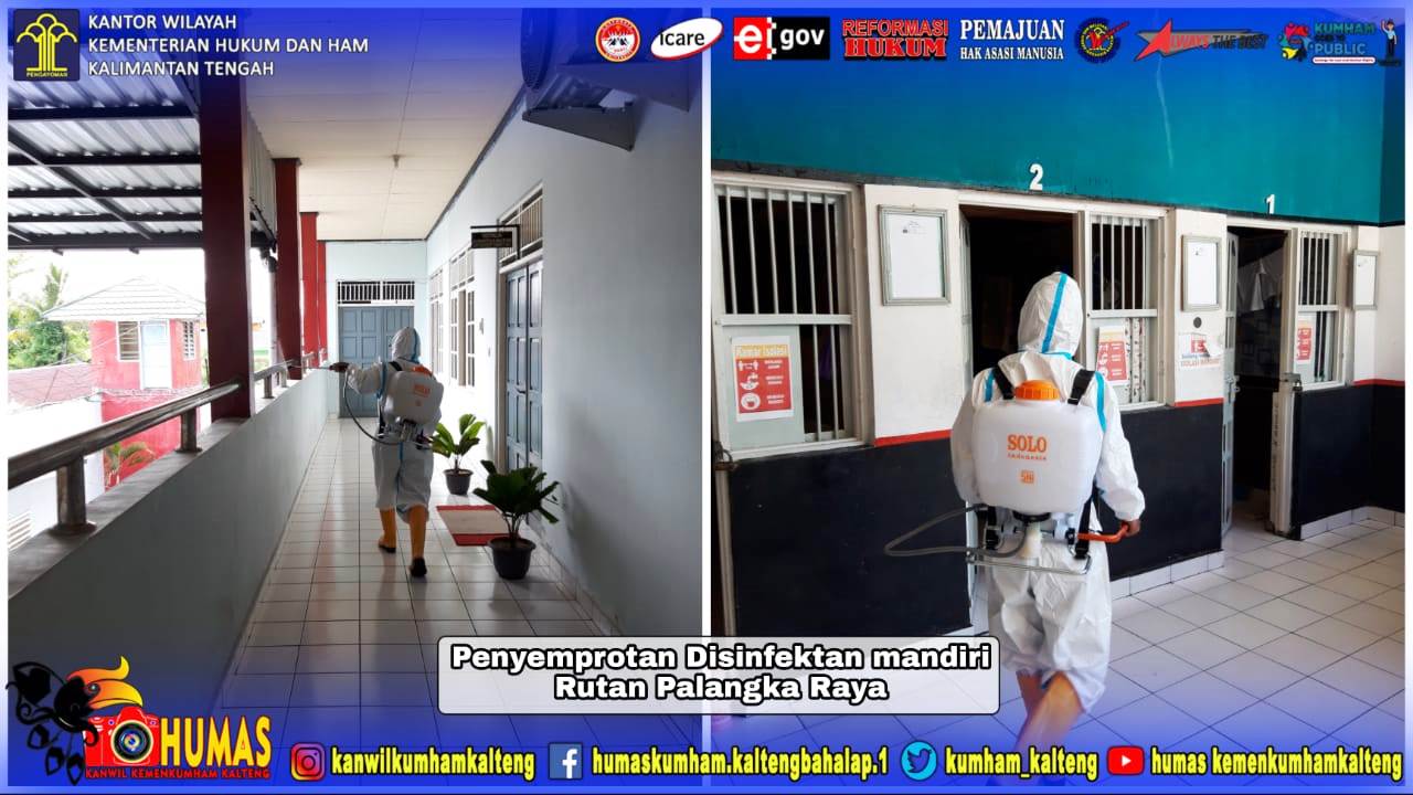 Rutan Palangka Raya Laksanakan Penyemprotan Disinfektan Mandiri