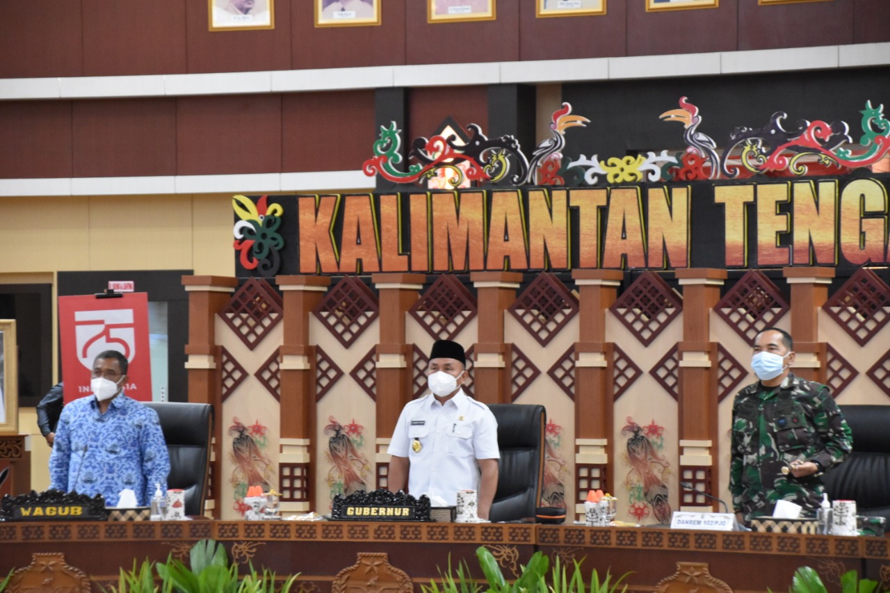 Gubernur H. Sugianto Sabran Pimpin Rapat Koordinasi Percepatan Penanganan Covid-19 Provinsi Kalteng