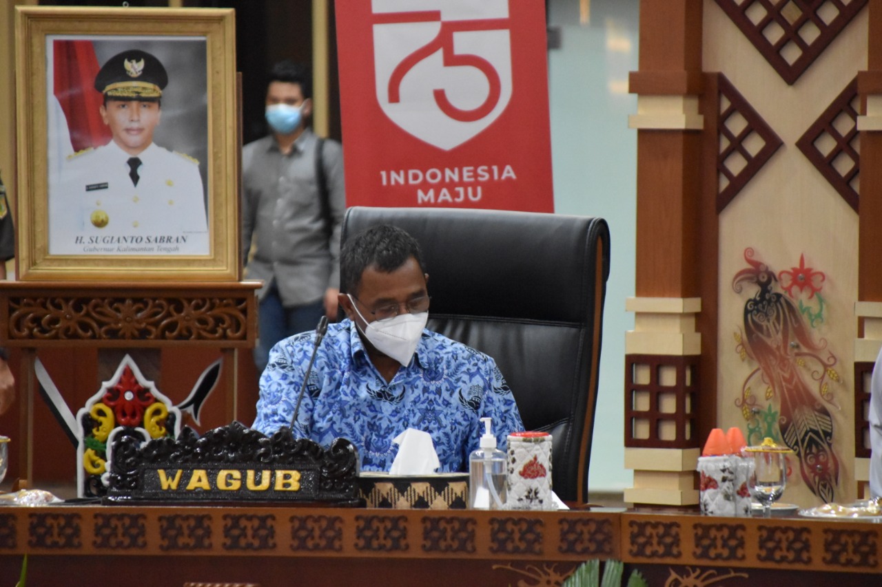 Gubernur H. Sugianto Sabran Pimpin Rapat Koordinasi Percepatan Penanganan Covid-19 Provinsi Kalteng