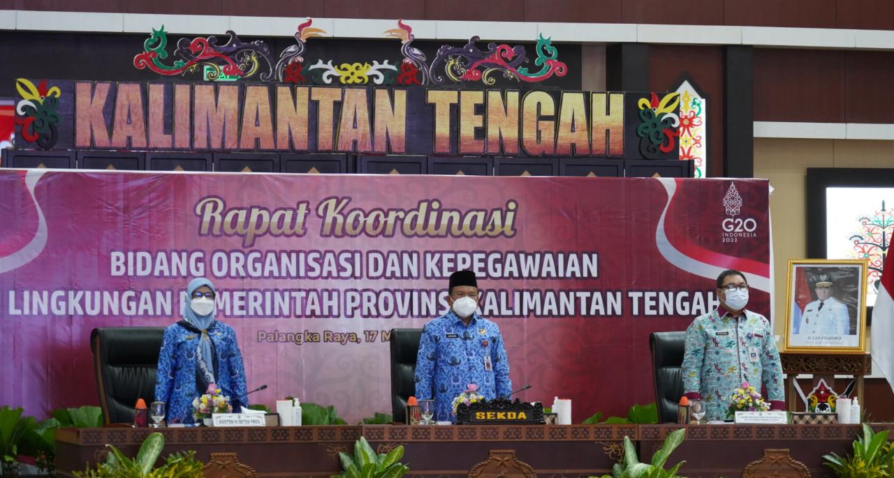 Pj. Sekda H. Nuryakin Buka Rapat Koordinasi Bidang Organisasi dan Kepegawaian Se-Kalteng Tahun 2022