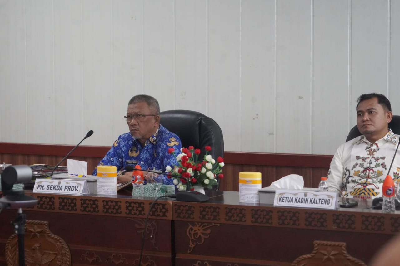 Plt. Sekda Kalteng Hadiri Secara Virtual Rakor Pencegahan Korupsi di Dunia Usaha dengan KAD Seluruh Indonesia