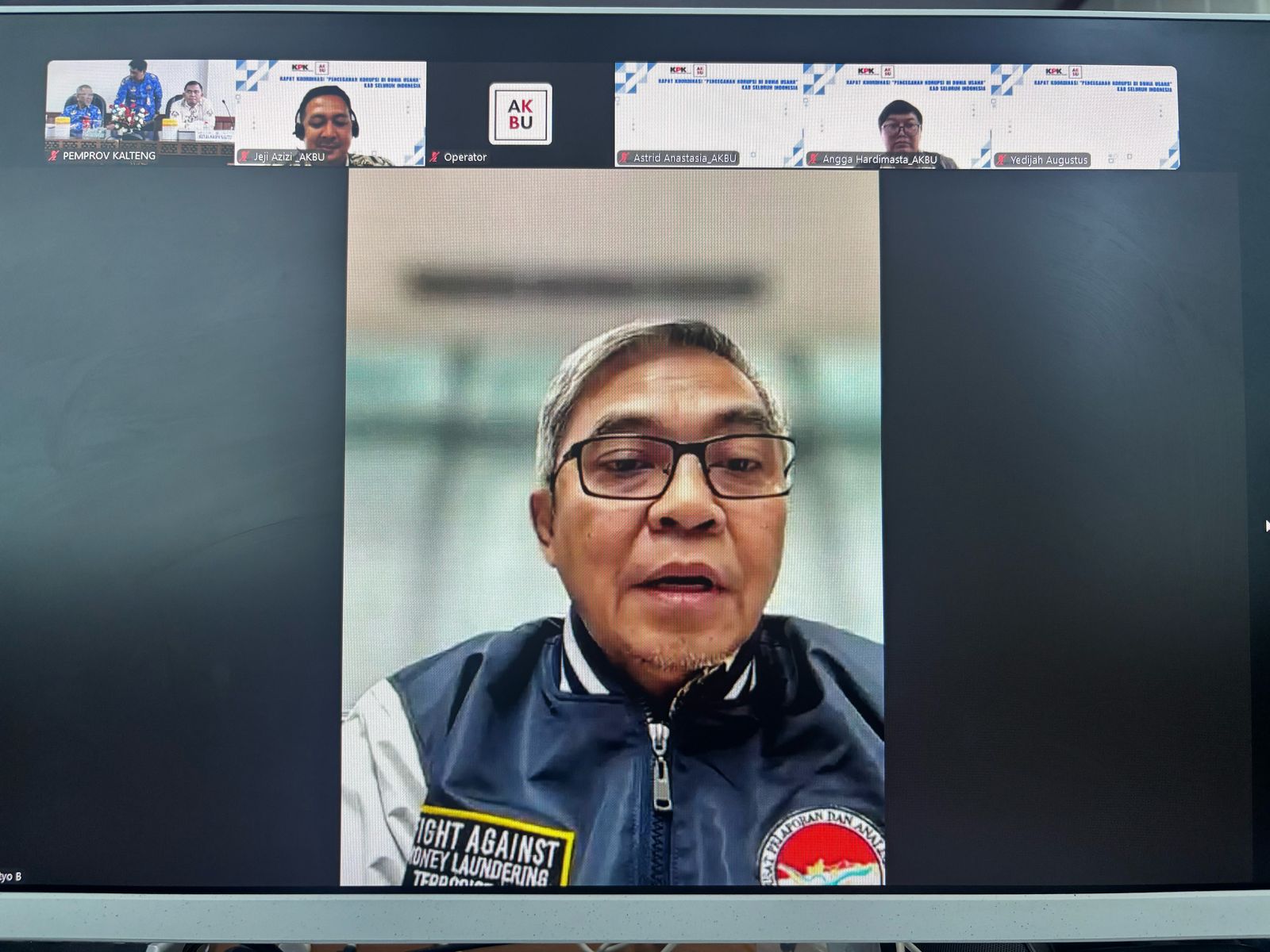 Plt. Sekda Kalteng Hadiri Secara Virtual Rakor Pencegahan Korupsi di Dunia Usaha dengan KAD Seluruh Indonesia