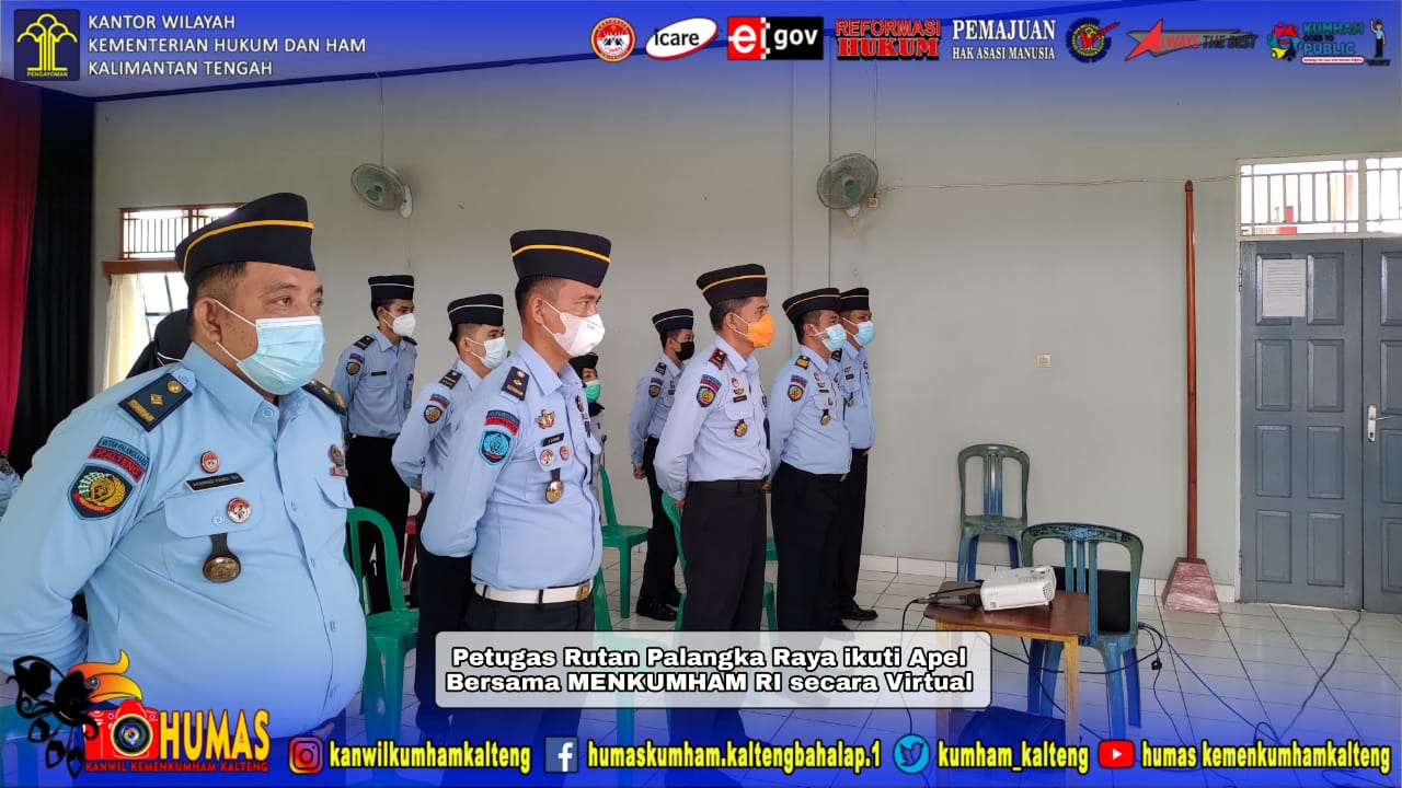 Rutan Palangka Raya Ikuti Apel Virtual Bersama Menkumham RI