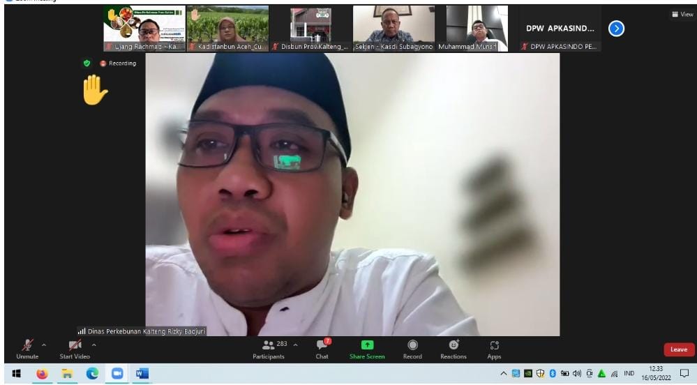 Disbun Kalteng Ikuti Rapat Koordinasi Kebijakan CPO Secara Daring