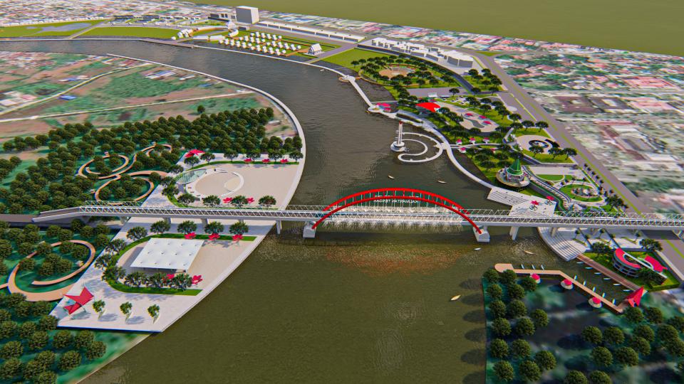 Lestarikan Nilai Sejarah, Jembatan Kahayan dan Kawasan Tugu Soekarno Dilengkapi Water Front City