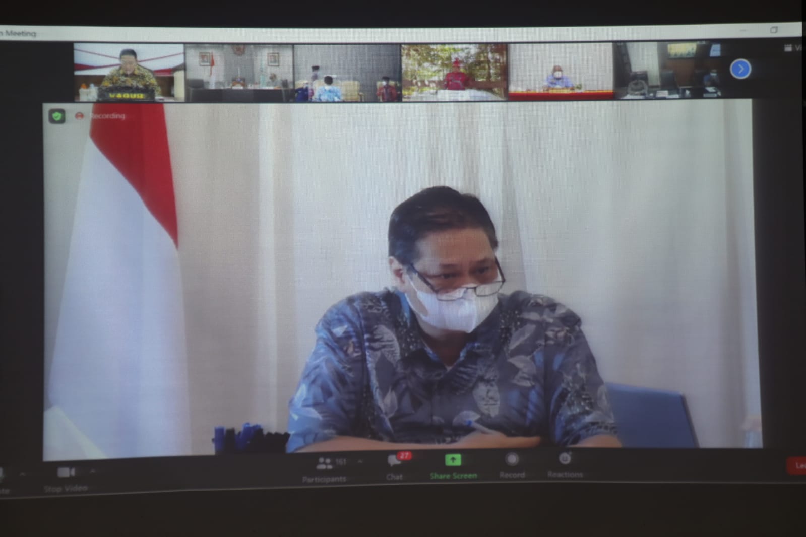 Ikuti Rakor PPKM, Wagub Sampaikan Laporan Terkini di Kalteng
