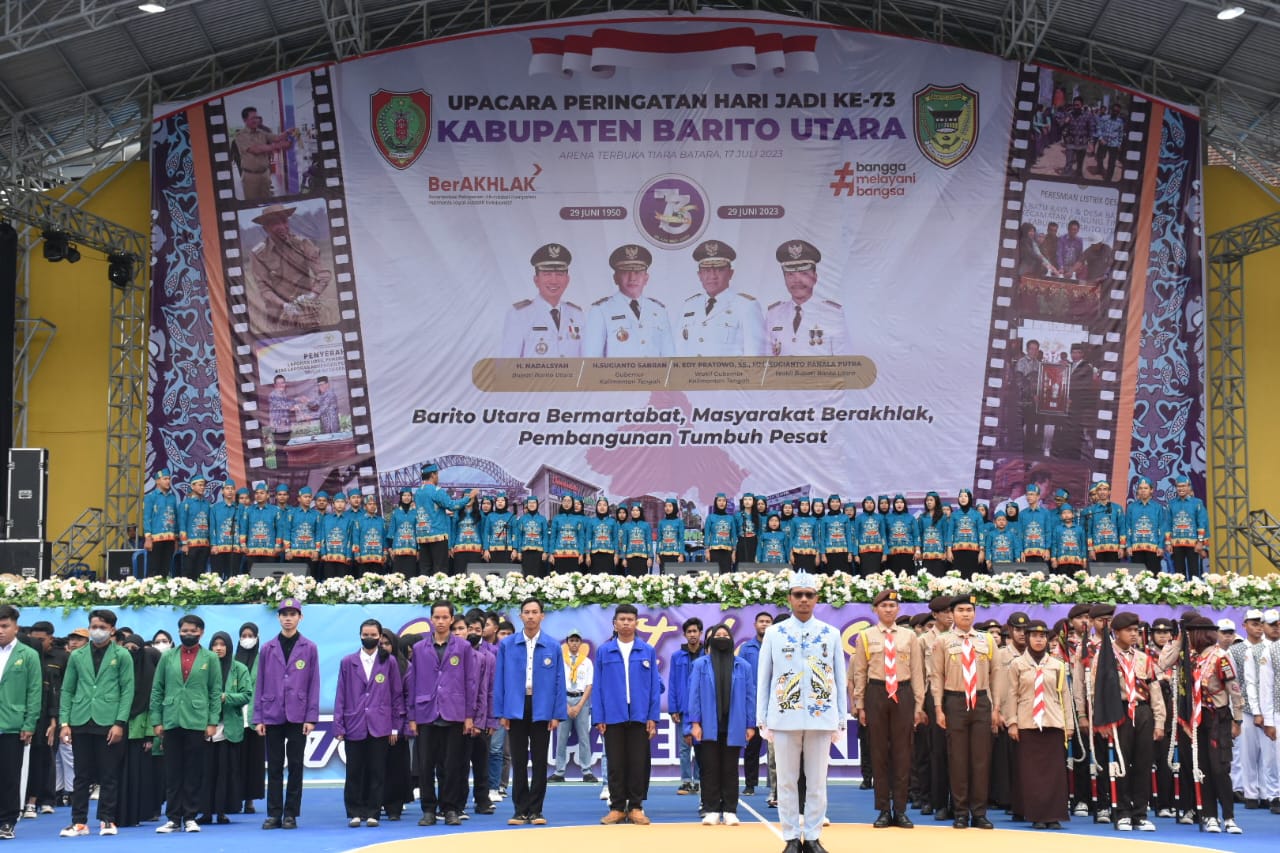 Wagub Edy Pratowo Hadiri Upacara Peringatan Hari Jadi ke-73 Sekaligus Syukuran Kabupaten Barito Utara 