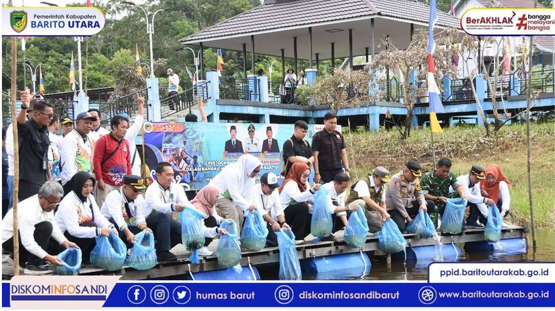 Dukung Ketahanan Pangan, Pj. Bupati Barito Utara Launching Bibit Ikan dan Tinjau Pasar Murah