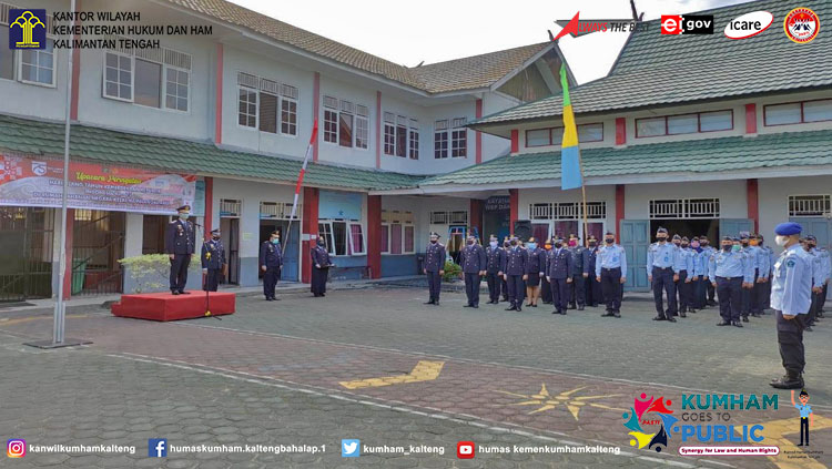 Warga Binaan Rutan Palangka Raya Kibarkan Bendera