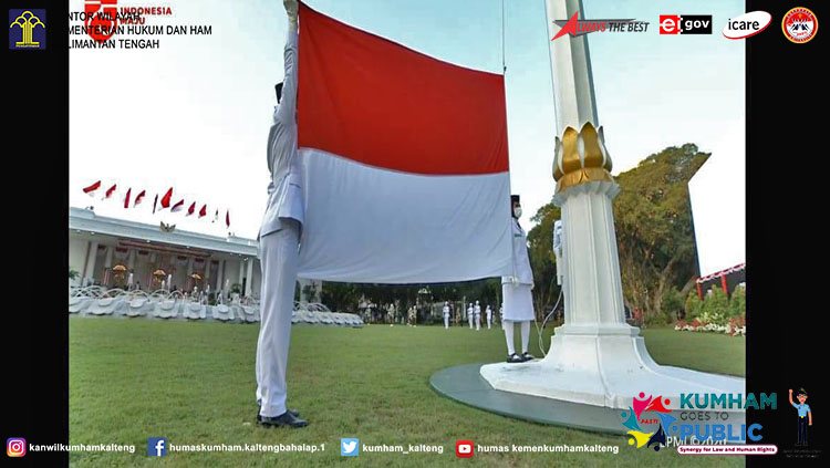 Kalapas Sukamara dan Jajarannya Ikuti Upacara Penurunan Bendera