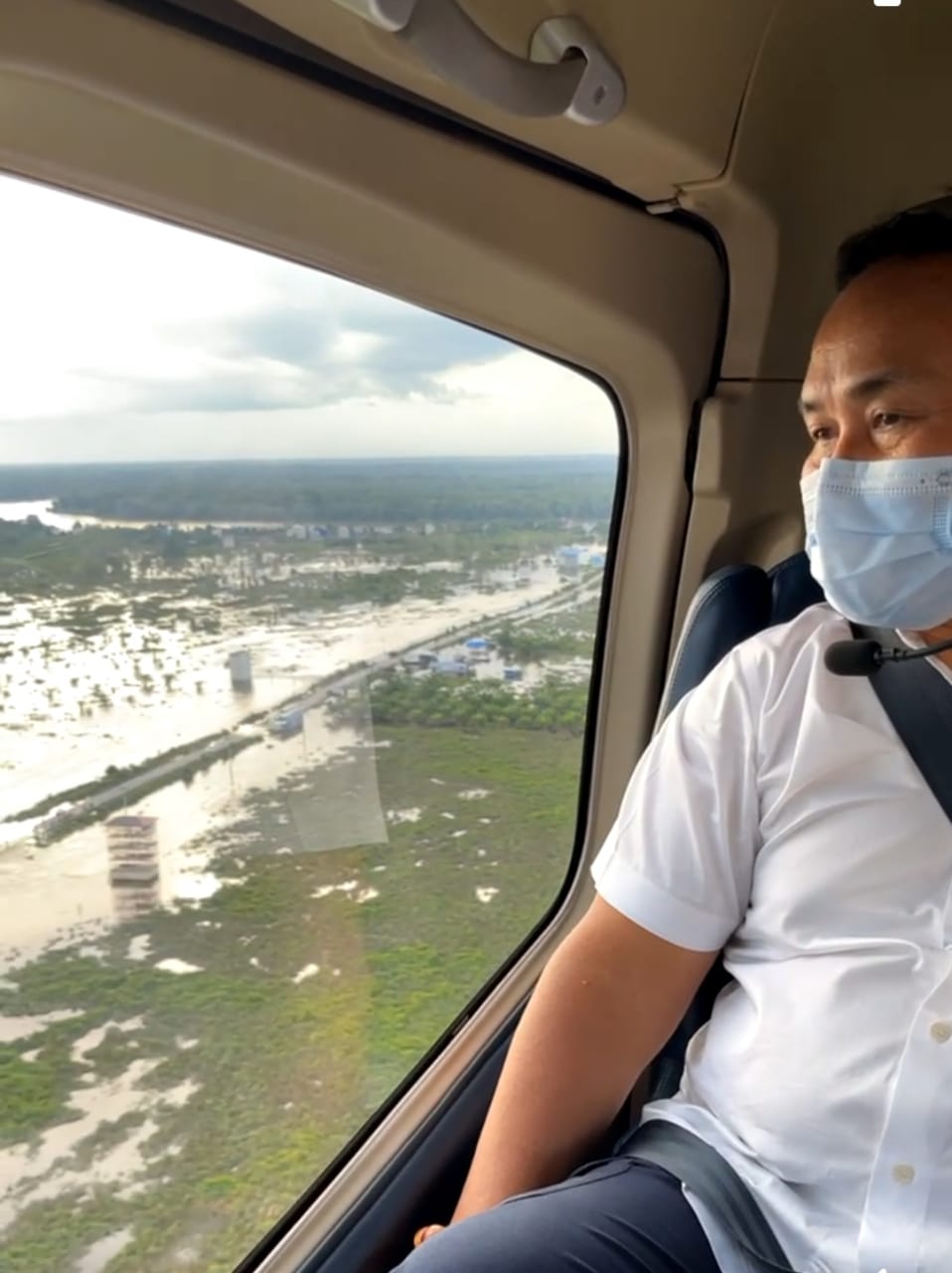 Gubernur Kalteng Kembali Pantau Banjir Katingan Via Udara