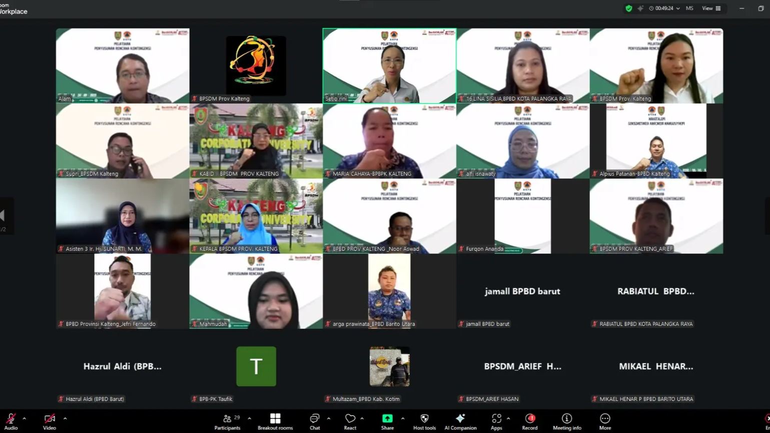 Pelatihan RENKON 2025: ASN Kalteng Siap Hadapi Krisis