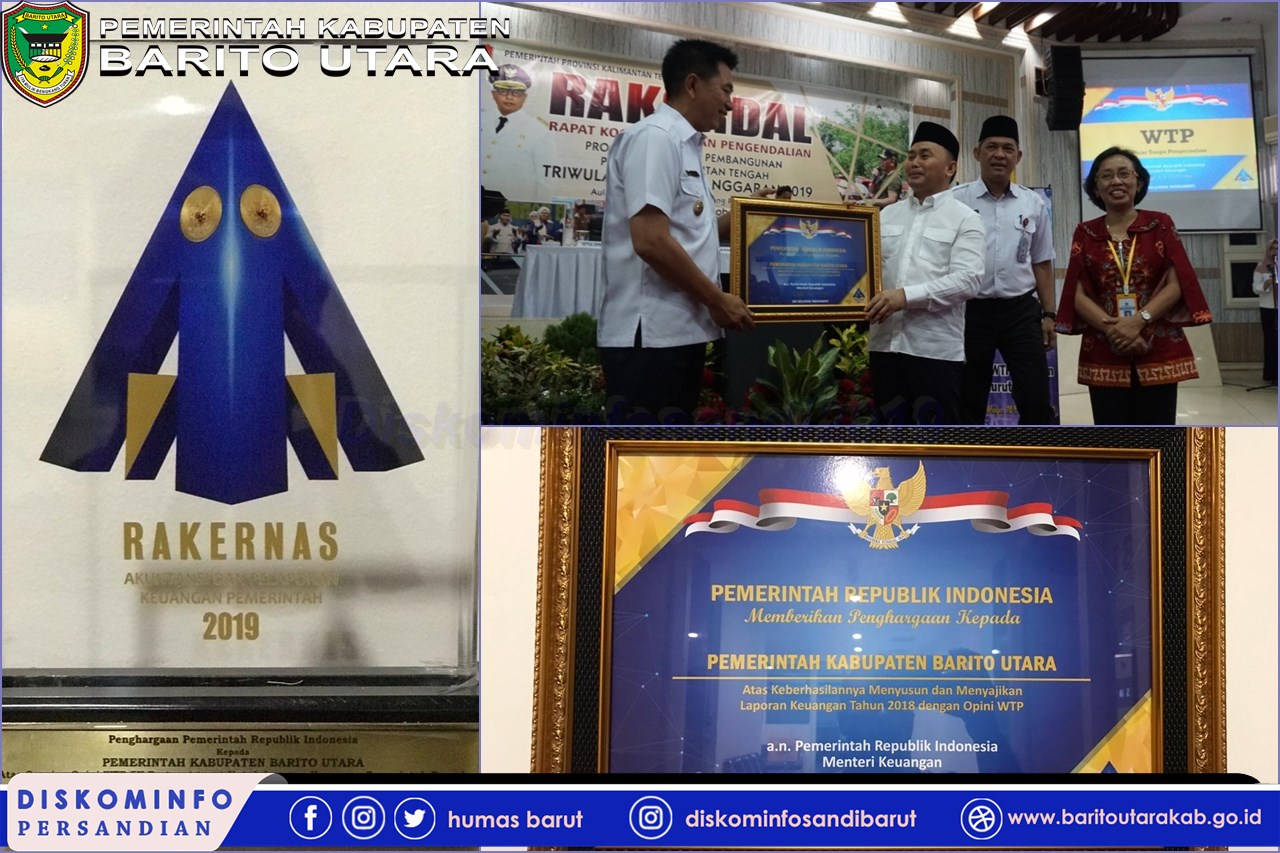 Pemerintah Kabupaten Barito Utara Terima Penghargaan Atas Opini WTP 5 Tahun Berturut-turut