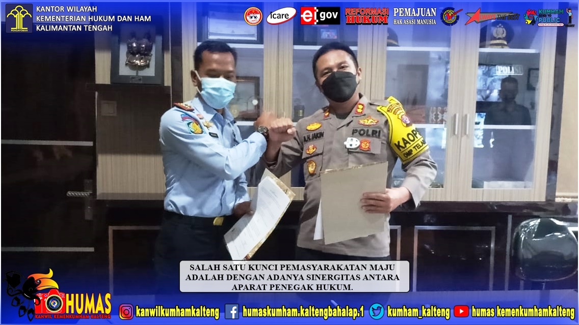 Kalapas Sampit dan Kapolres Kotawaringin Timur Tanda Tangani Perjanjian Kerja Sama