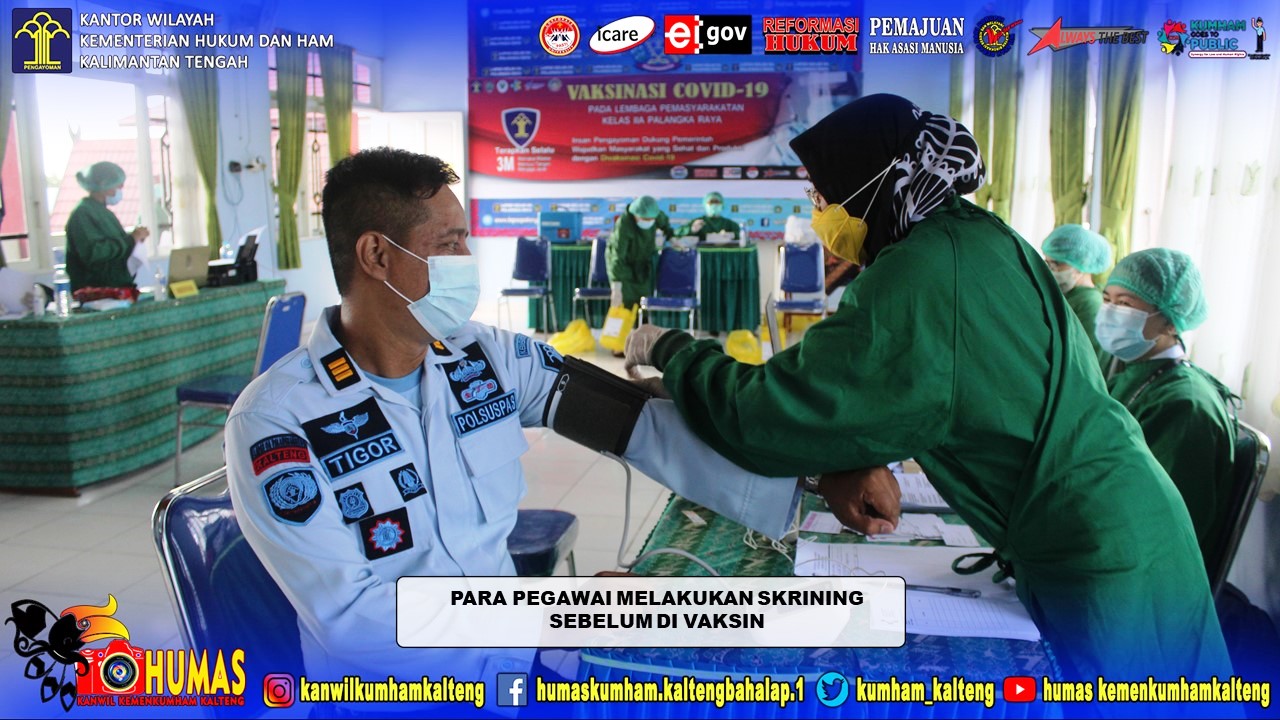 Dukung Program Pemerintah, Lapas Palangka Raya Lakukan Vaksinasi Covid-19 Tahap 2