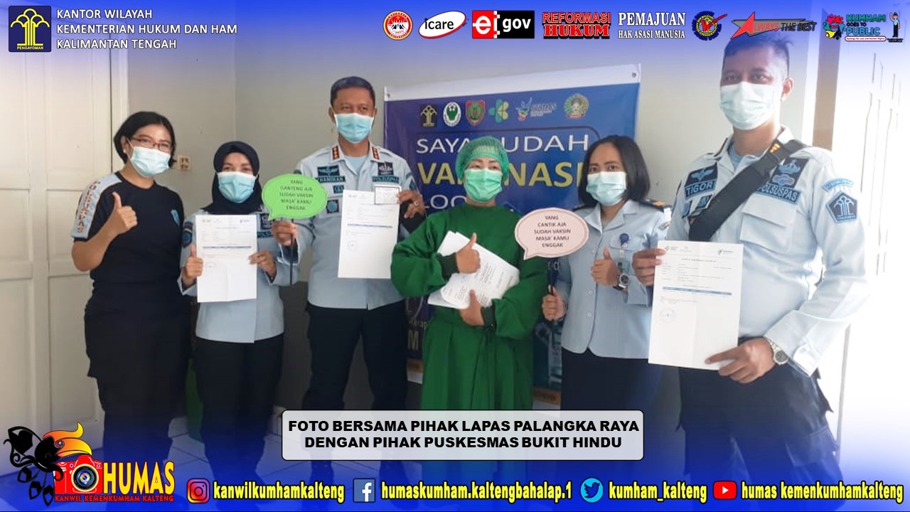 Dukung Program Pemerintah, Lapas Palangka Raya Lakukan Vaksinasi Covid-19 Tahap 2