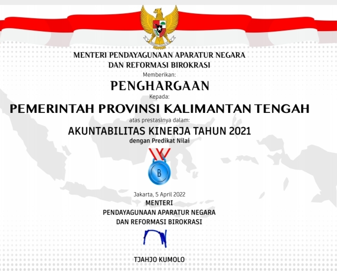 Sekda Nuryakin : SAKIP Pemprov Kalteng  Raih Predikat B, Berbanding Lurus dengan Upaya Peningkatan Kinerja