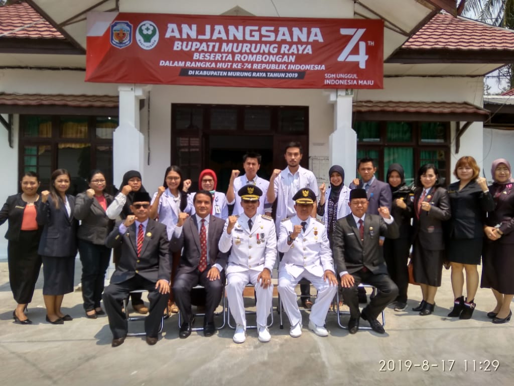 Bupati dan Wakil Bupati Mura Melakukan Anjangsana ke RSUD Puruk Cahu setelah Upacara  HUT Kemerdekaan ke 74 Republik Indonesia