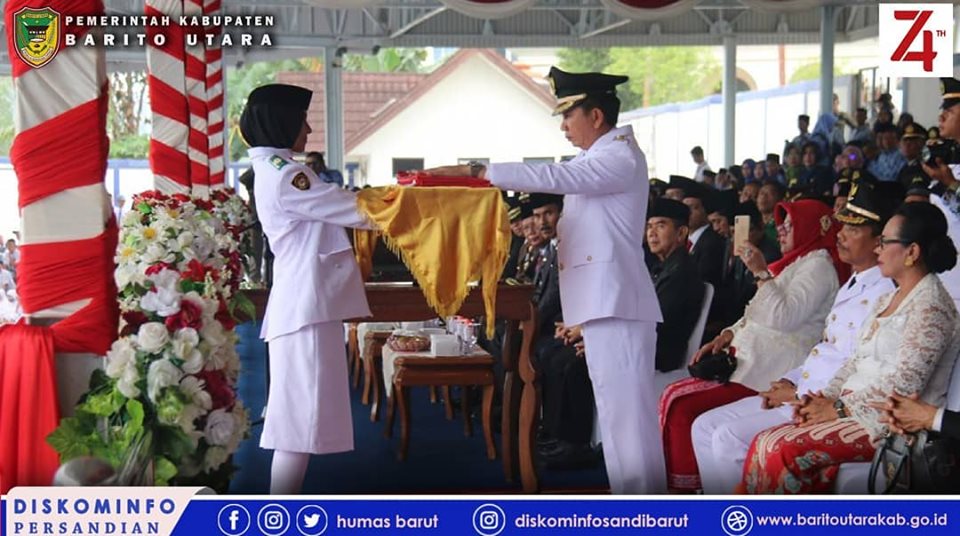 Upacara Peringatan Hari Kemerdekaan Republik Indonesia di Kabupaten Barito Utara Berlangsung Khidmat