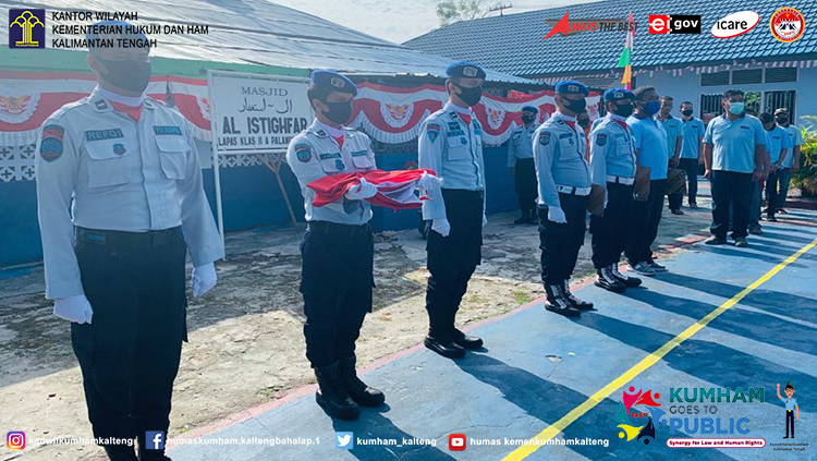 Lapas Palangka Raya Gelar Upacara Bendera Memperingati HUT RI Ke-75