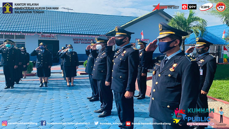 Lapas Palangka Raya Gelar Upacara Bendera Memperingati HUT RI Ke-75