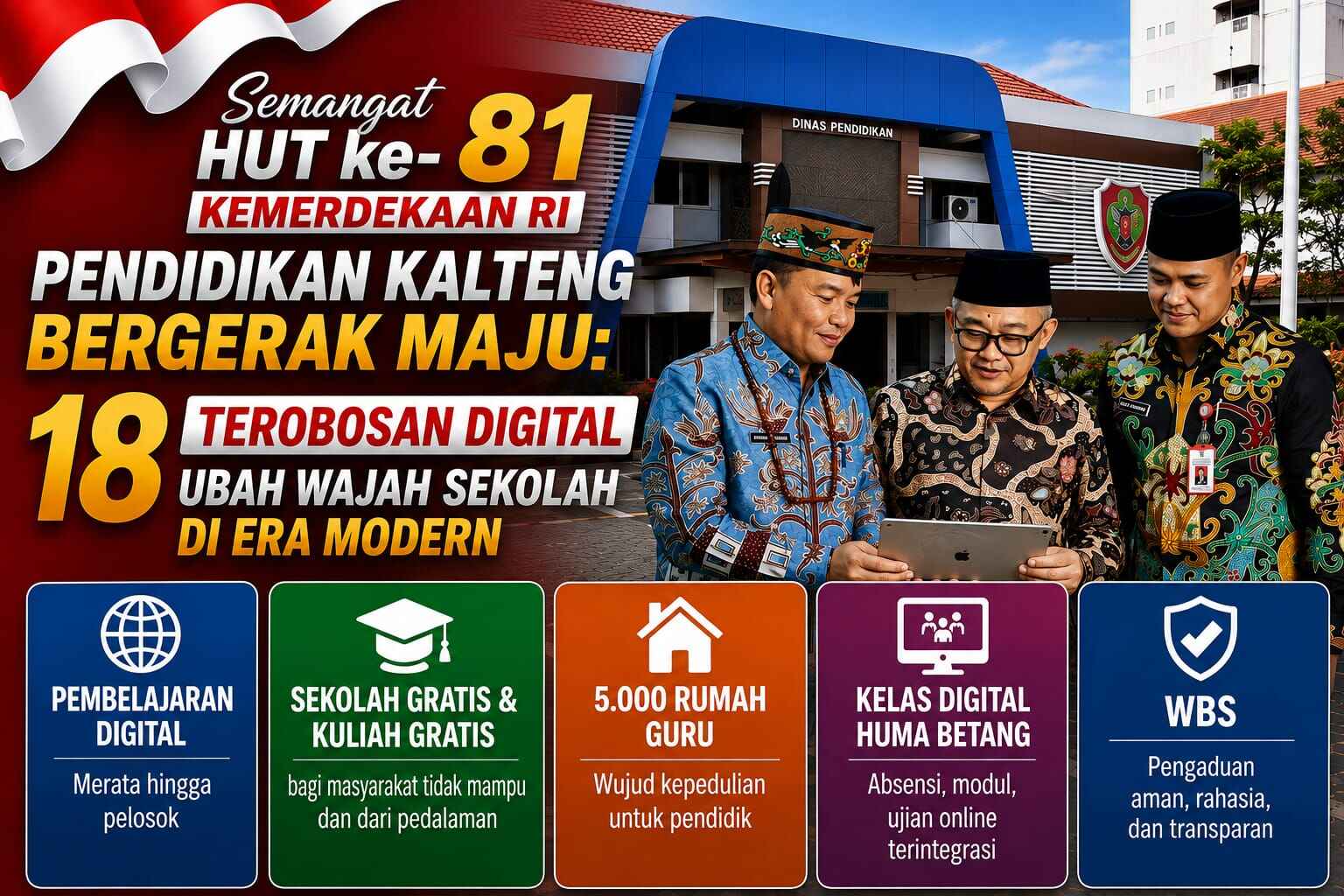 Semangat HUT ke-81 Kemerdekaan RI, Pendidikan Kalteng Bergerak Maju: 18 Terobosan Digital Ubah Wajah Sekolah di Era Modern